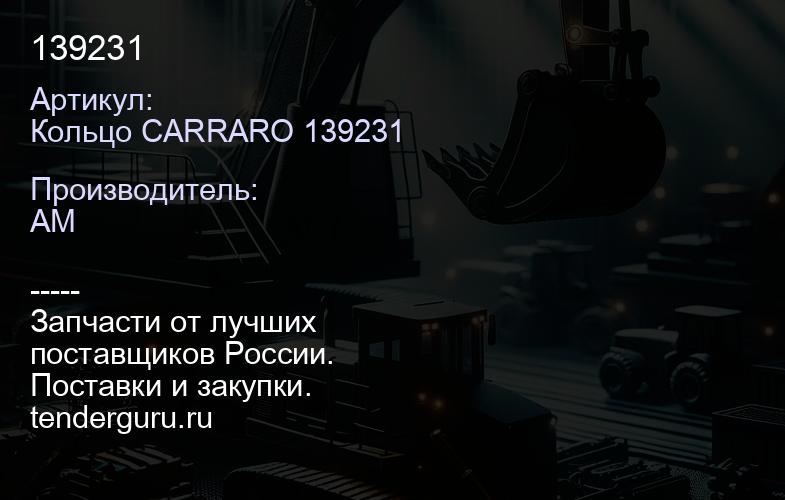 Кольцо CARRARO 139231 139231 | купить запчасти